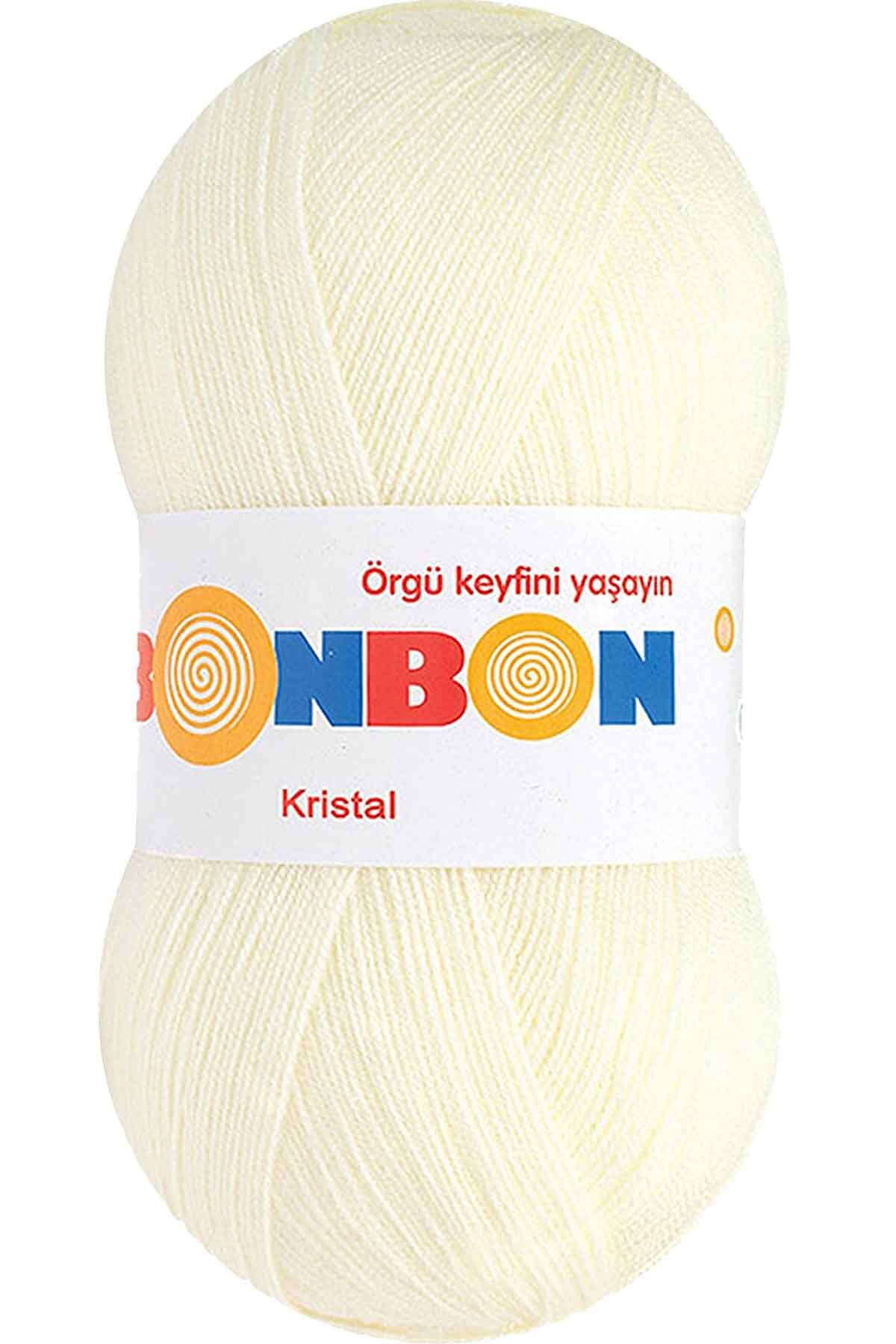 Kristal El Örgü Lif İpi Açık Krem 98223