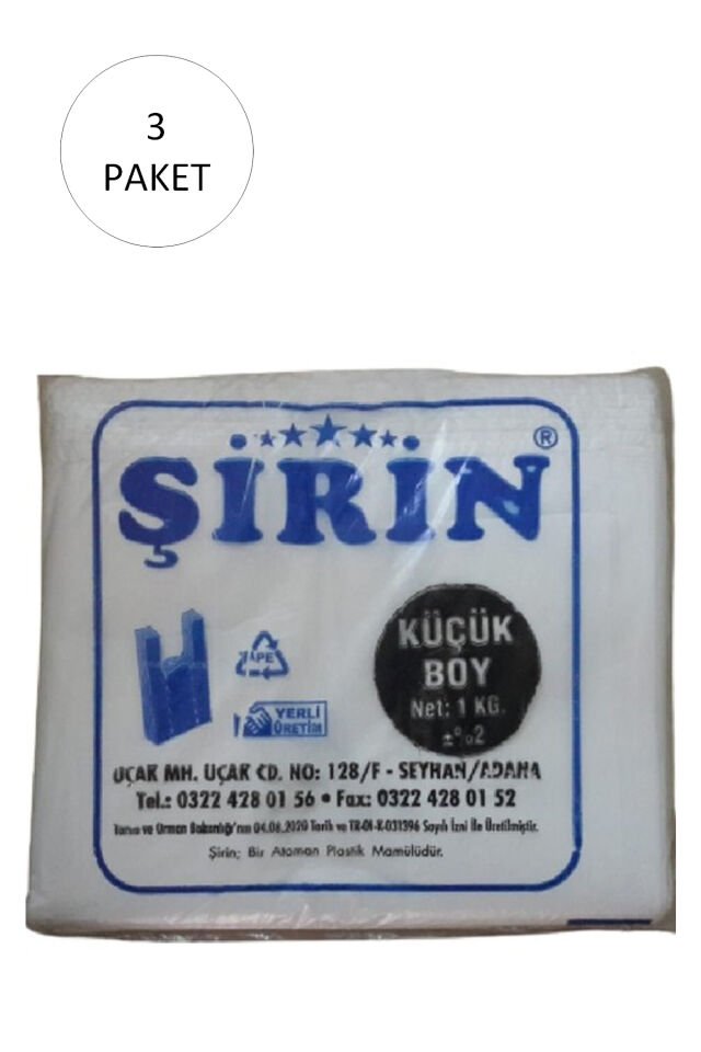 Beyaz Kalın Atlet Poşet Küçük Boy 25x45 Cm 1 Kg 3 Paket (Takriben 330 Adet)