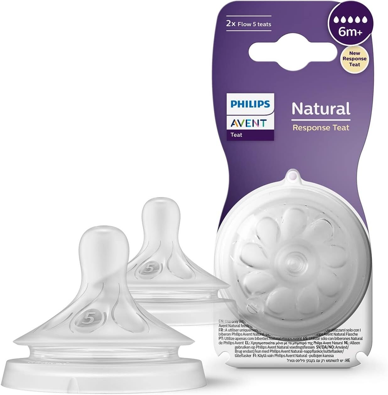 Philips Avent Natural Response 2'li Biberon Emziği, 5 Numara, 6 Ay+