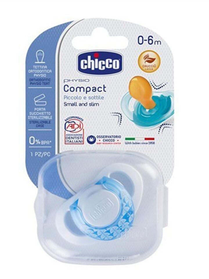 Chicco Physio Compact Kauçuk Tekli Emzik 0-6 Ay Erkek