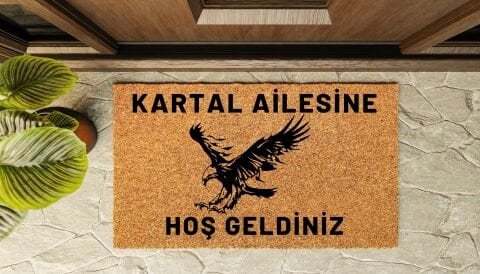 Kapı Önü Paspası Kişiye Özel Yazı Yazılır Koko Model Kartal Aile PK-1559