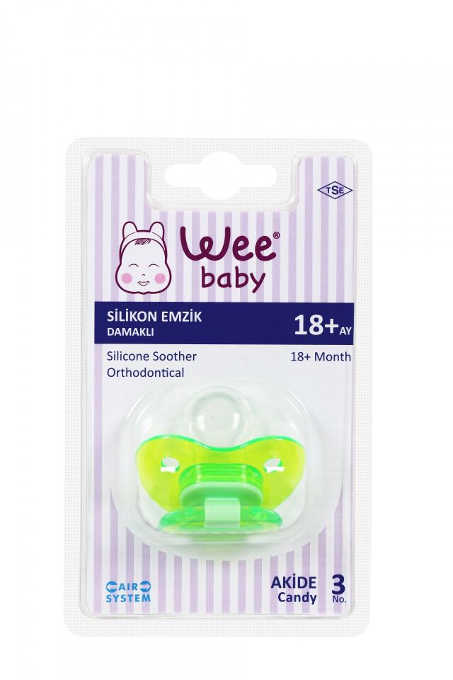 Wee Baby Akide Silikon Damaklı Emzik No:3 (Askılı)