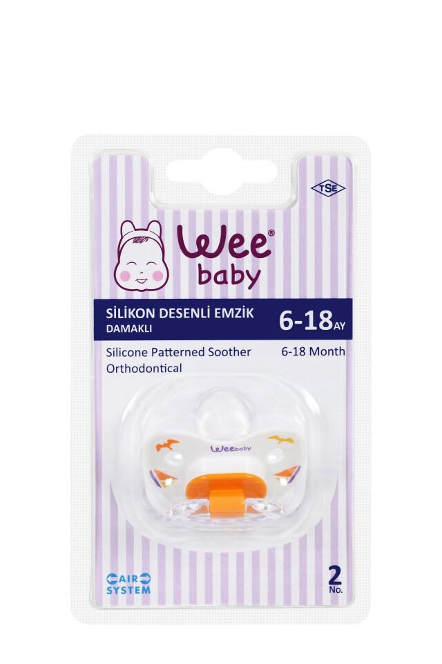 Wee Baby Silikon Desenli Damaklı Emzik No:2(Askılı)