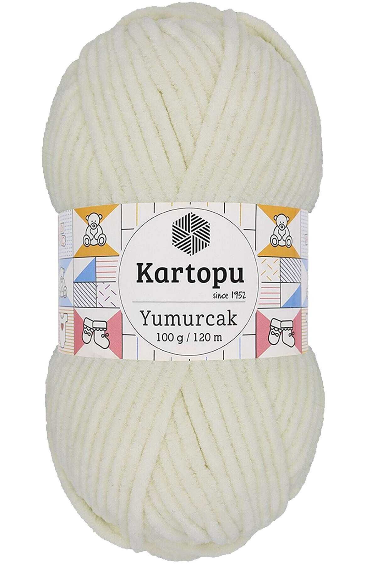 Yumurcak Kadife El Örgü İpi Kırık Beyaz K011