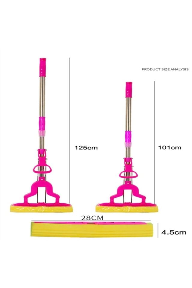 Kendinden Sıkmalı Mikrofiber Mop Kovasız Sıkma Aparatlı Sünger Paspas Kelebek Yer Silme Aparatı