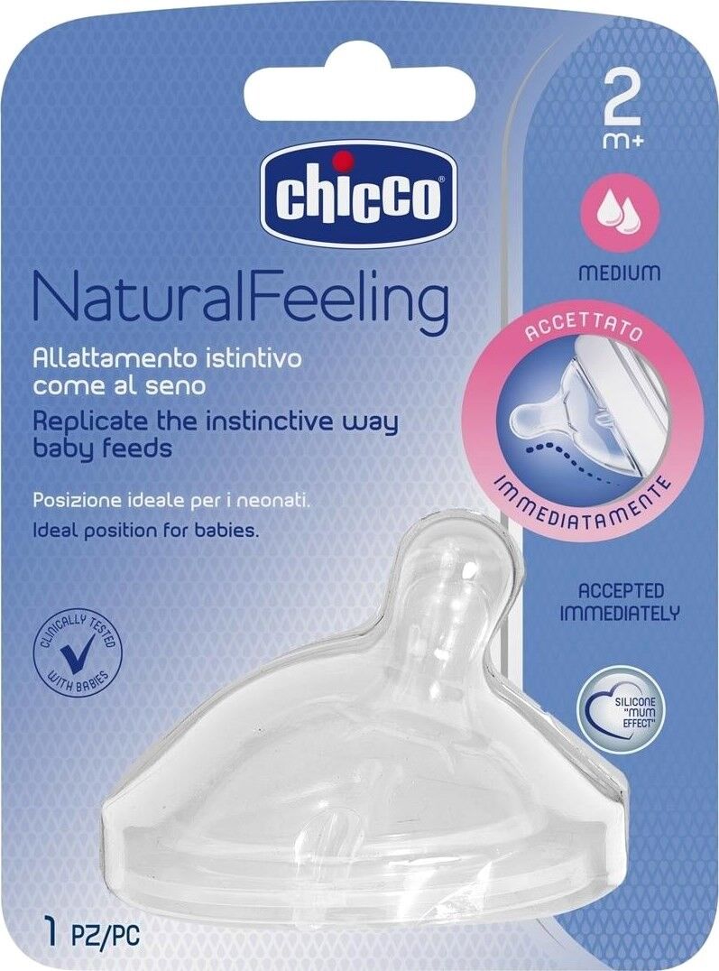 Chicco Naturalfeeling Biberon Emziği 2 ay+ Orta Akış Tekli