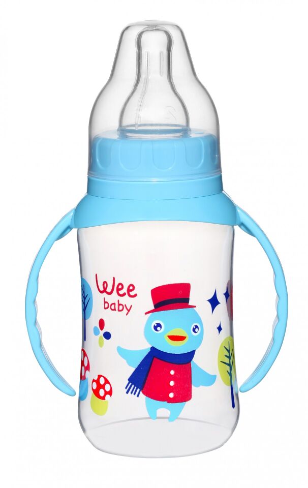 Wee Baby Silikon Kiraz Uçlu Kulplu PP biberon 150cc