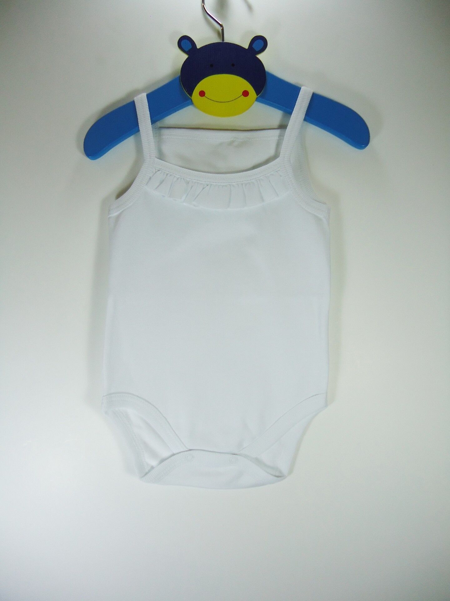 Sema Baby Penye ip Askılı Badi (Body) - Beyaz 3-6 Ay