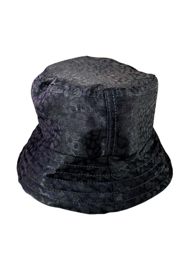 Unisex Kova Şapka Balıkçı Şapka Bucket Hat Parıltı Siyah