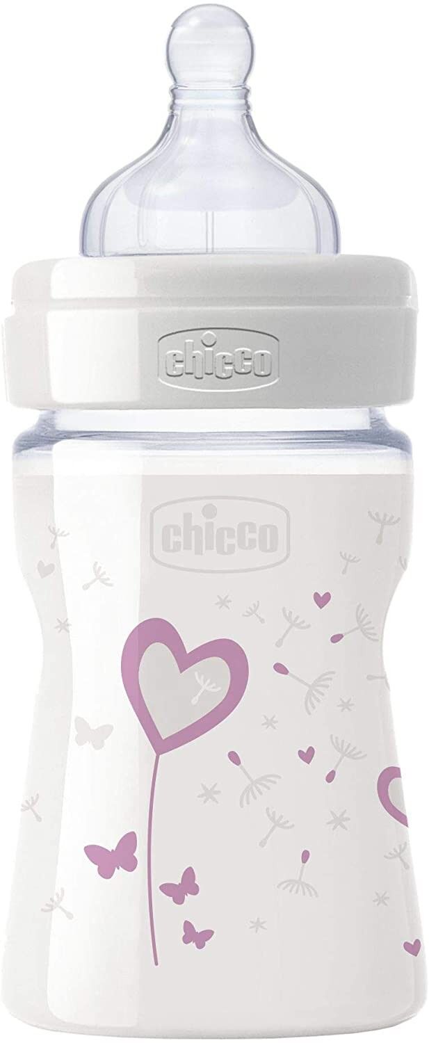 Chicco Desenli Cam Silikon Biberon Kız - 150 ML (8058664009619)