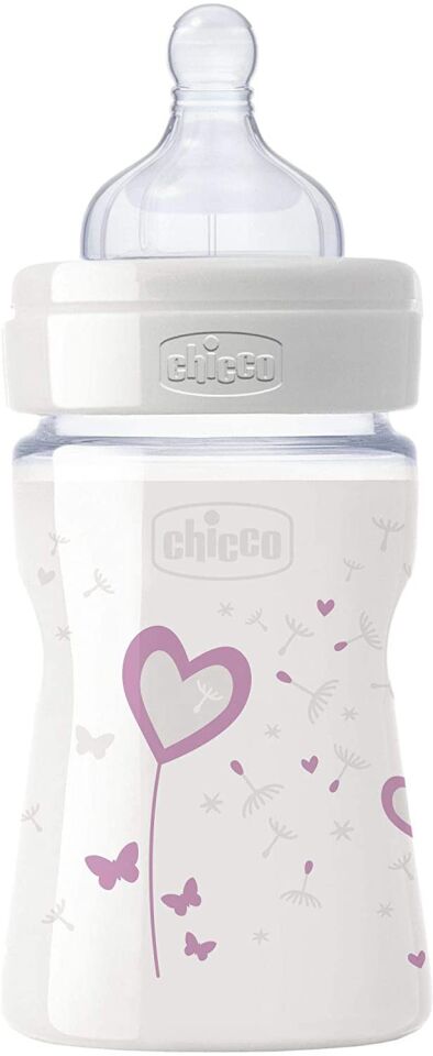 Chicco Desenli Cam Silikon Biberon Kız - 150 ML (8058664009619)