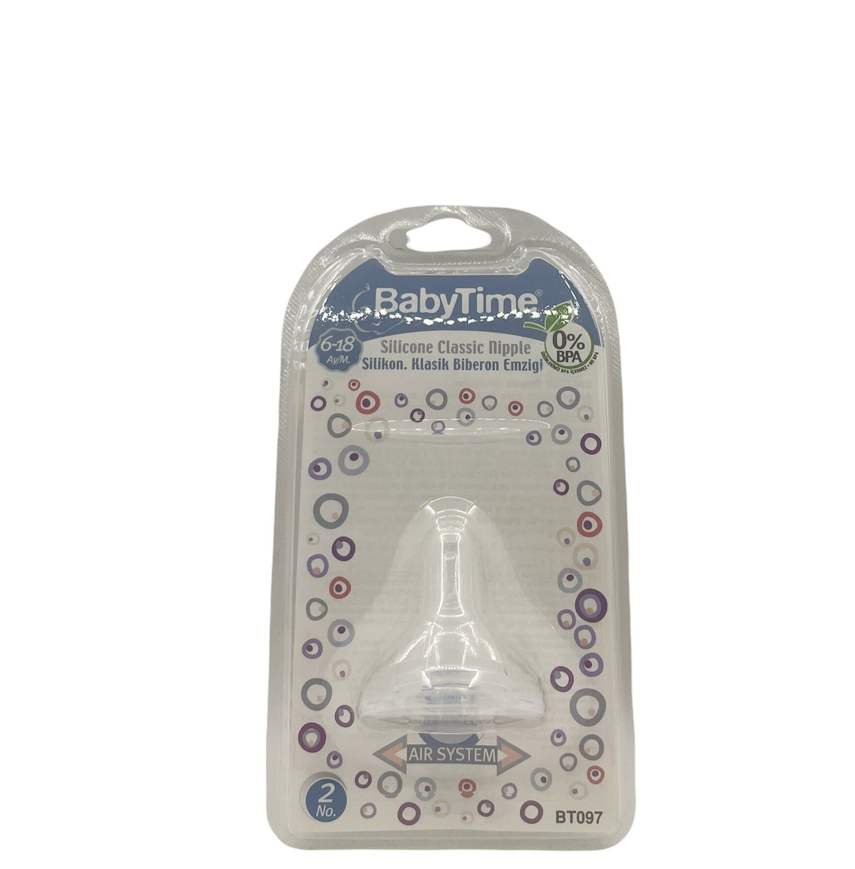 Baby Time Silikon Biberon Emziği 6-18 Ay