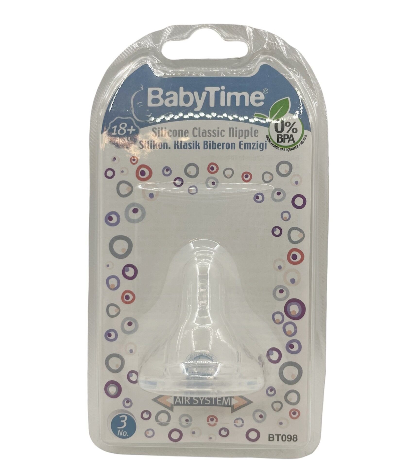 Baby Time Silikon Biberon Emziği 18+ Ay