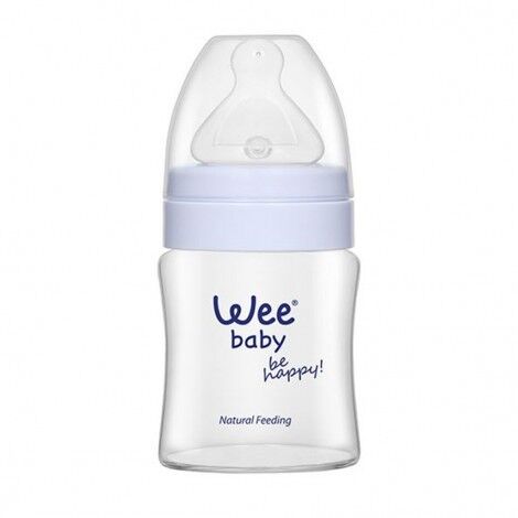 Wee Baby Isıya Dayanıklı Akıtmaz Cam Bardak 120 ml - Mavi