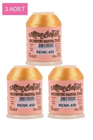 3 Adet Altınbaşak Oya ve Dantel İpi 20 gr - Royaleks - No: 450