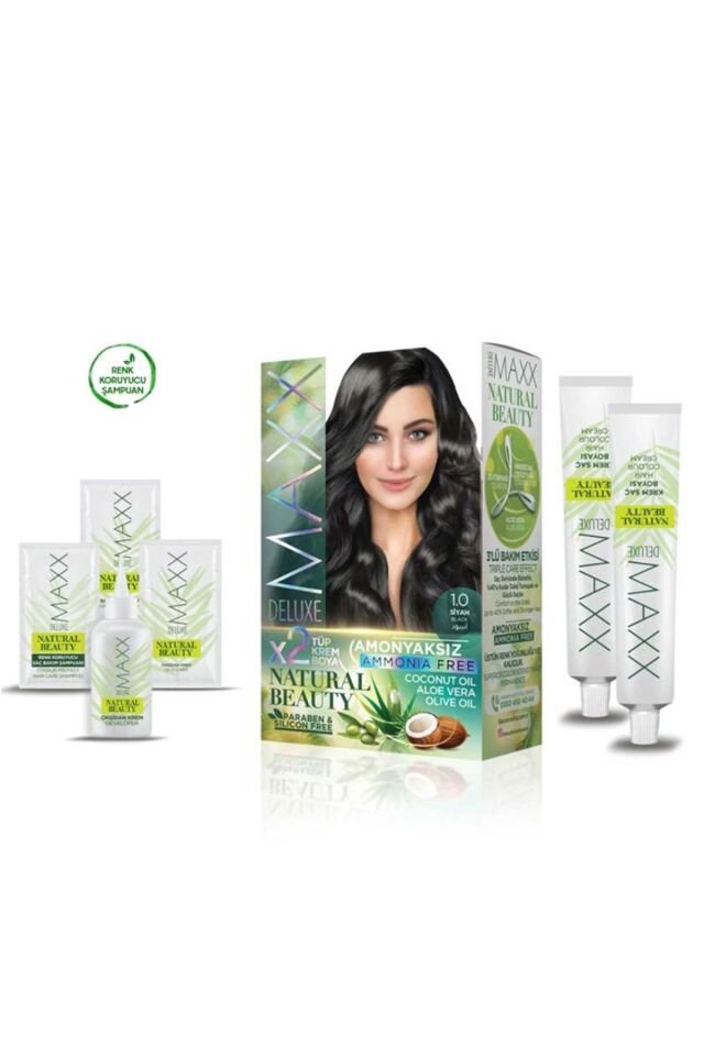 2 Paket Natural Beauty Amonyaksız Saç Boyası 1.0 Siyah