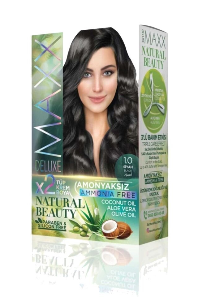 2 Paket Natural Beauty Amonyaksız Saç Boyası 1.0 Siyah