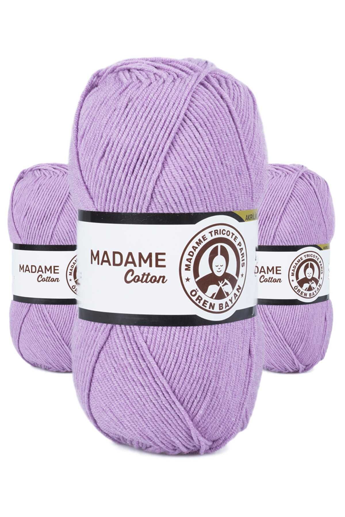 3 Adet Madame Cotton El Örgü İpi Yünü 100 gr 023 Lila