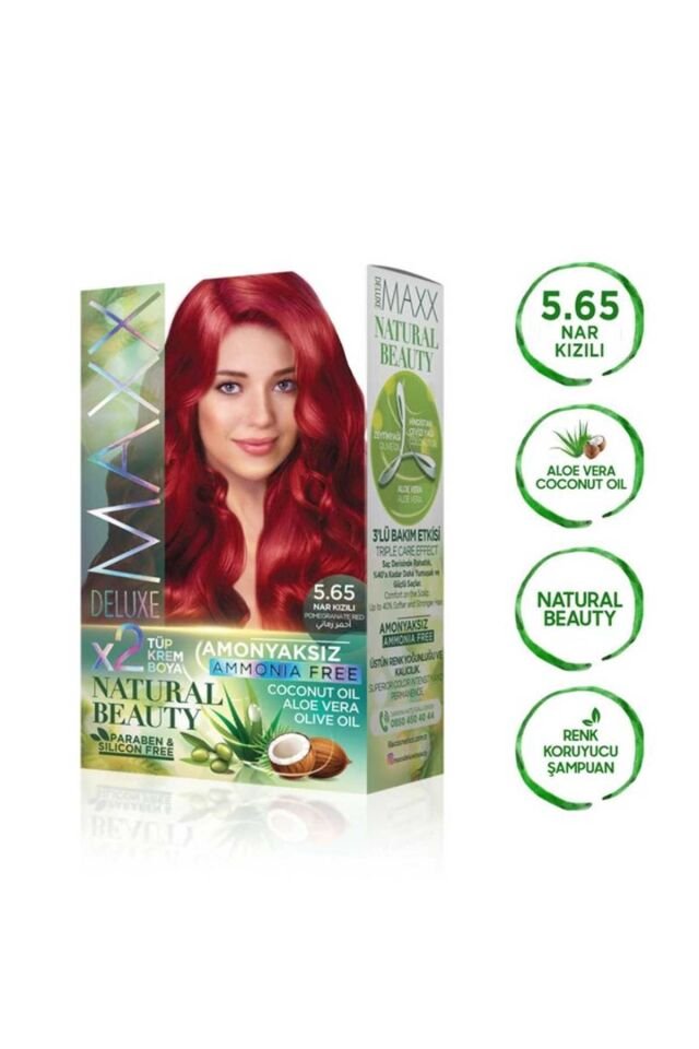 2 Paket Natural Beauty Amonyaksız Saç Boyası 5.65 Nar Kızılı