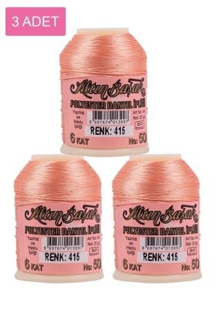 3 Adet Altınbaşak Oya ve Dantel İpi 20 gr - Royaleks - No: 415