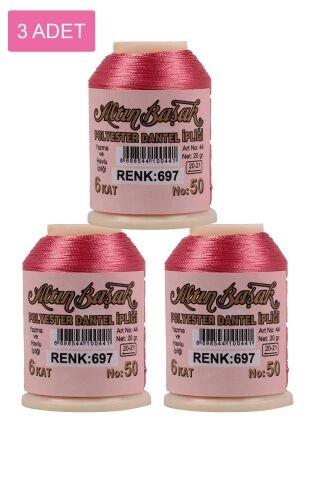 3 Adet Altınbaşak Oya ve Dantel İpi 20 gr - Royaleks - No: 697