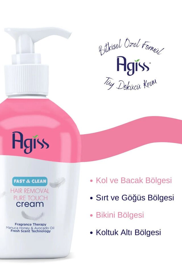 AGISS Tüy Dökücü Krem Losyon 10 Doğal Kürlü E-vitaminli Tüy Azaltıcı Etkili 250 ml Unisex