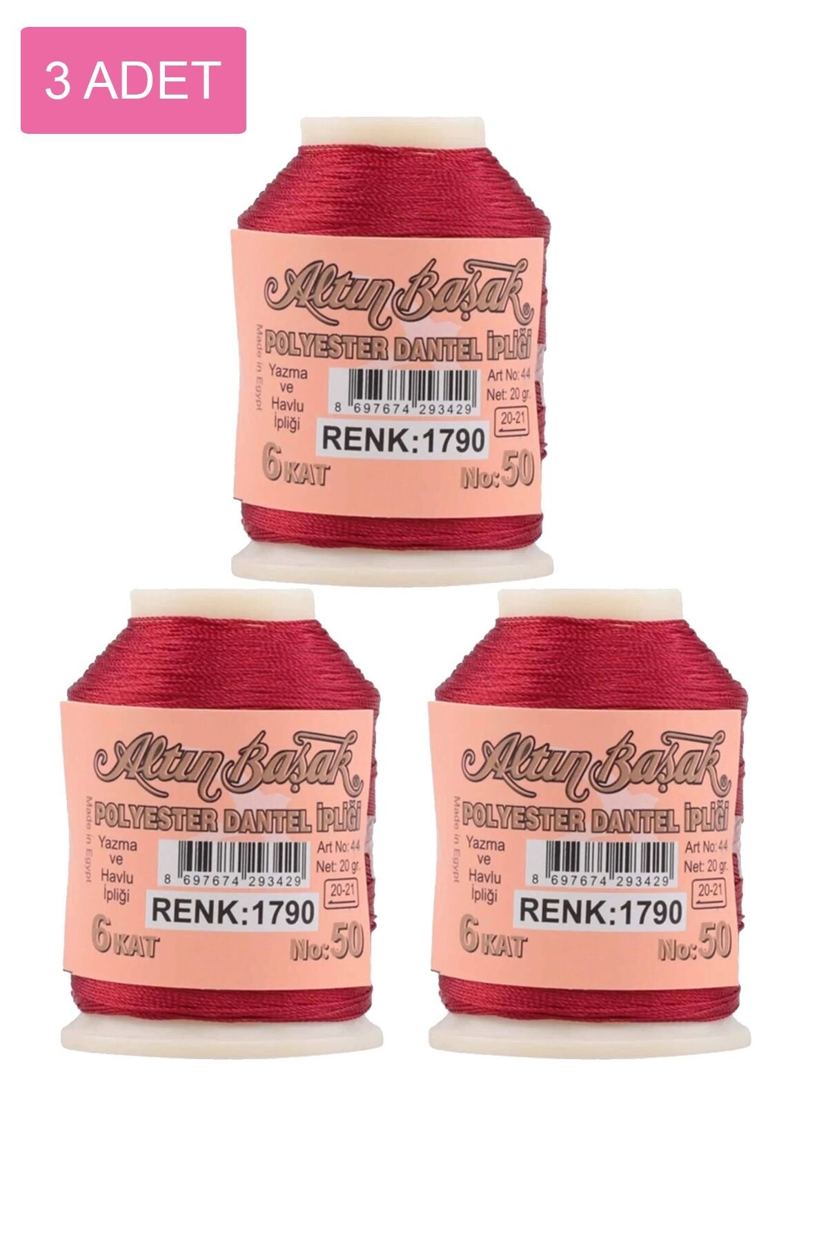 3 Adet Altınbaşak Oya ve Dantel İpi 20 gr - Royaleks - No: 1790