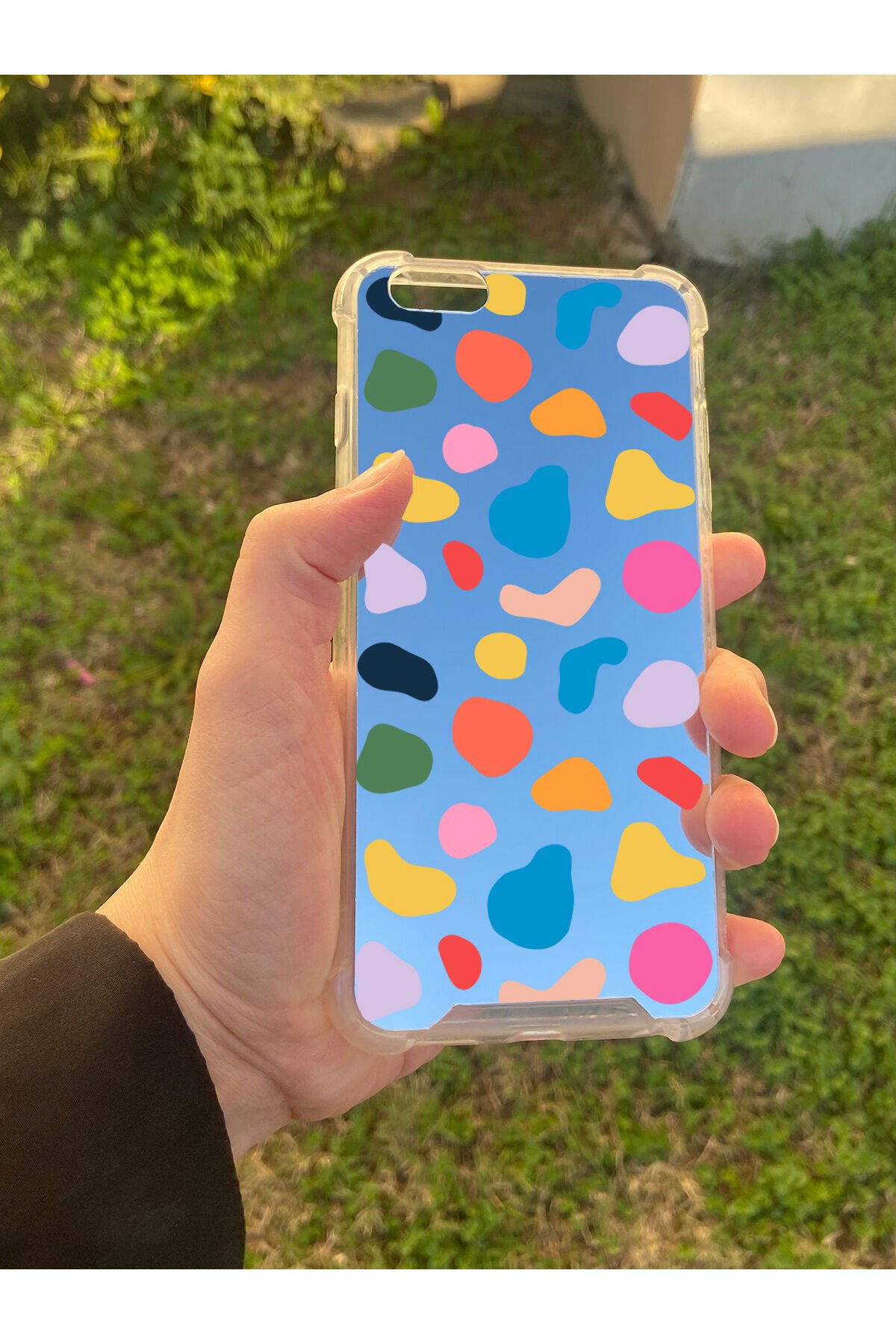 İphone 6 Plus Uyumlu Aynalı Benek Desenli Darbe Kamera Korumalı Silikon Telefon Kılıfı