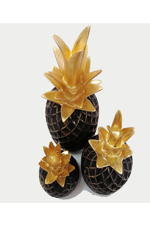 3'lü Polyester Ananas Biblo