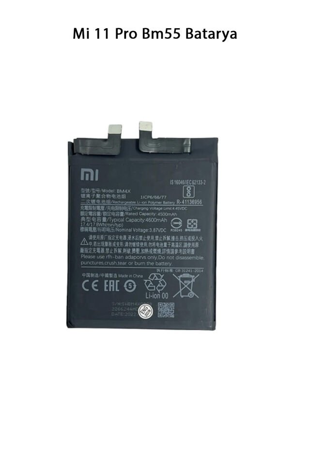 Mi 11 Pro Bm55 Telefonlarla Uyumlu Batarya Pi 4600 mAh