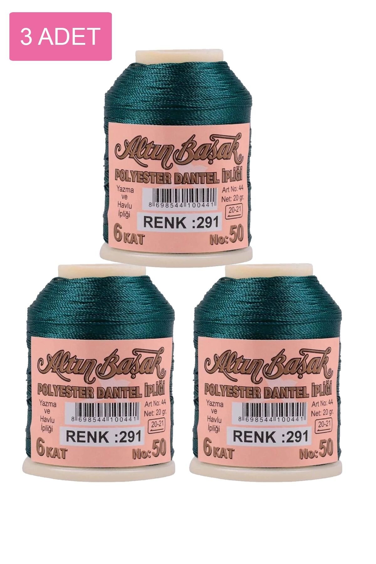 3 Adet Altınbaşak Oya ve Dantel İpi 20 gr - Royaleks - No: 291