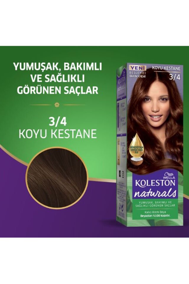 Naturals Saç Boyası Koyu Kestane 3/4 2x Paket