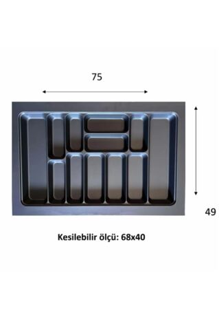 Eco Lüx Modül Kaşıklık Antrasit 76x49 Cm Royaleks-ACERO-20357