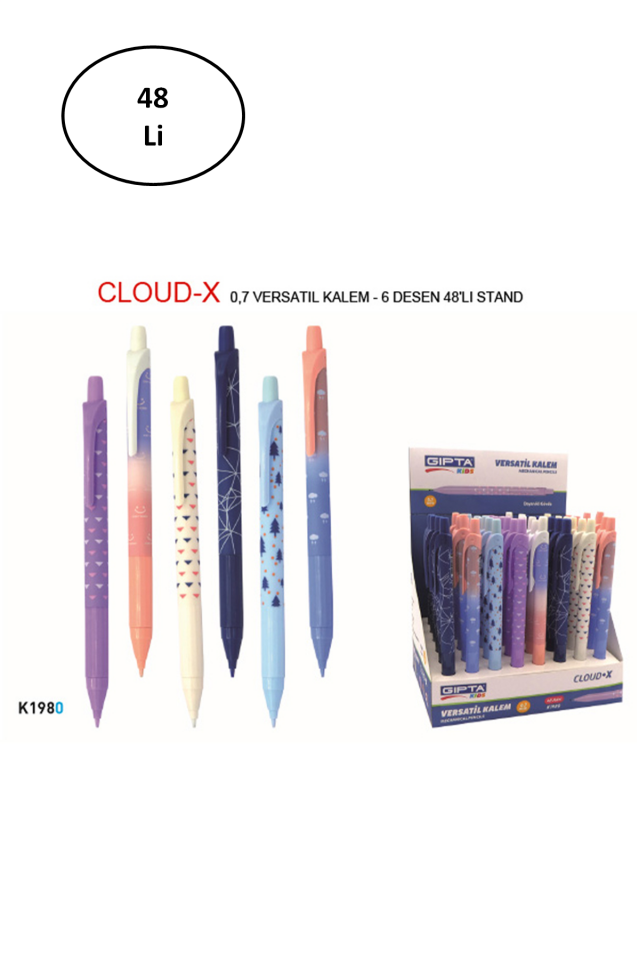 Gıpta Versatil Kalem Cloud X 0.7 Mm 6 Desen 48 'Li Stand