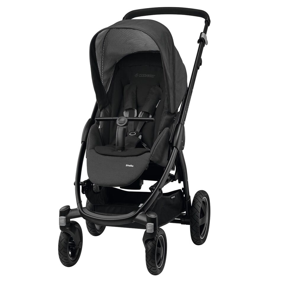 Maxi-Cosi Stella Bebek Arabası Black Raven / Cabriofix Essential Black Oto Koltuğu Hediyeli