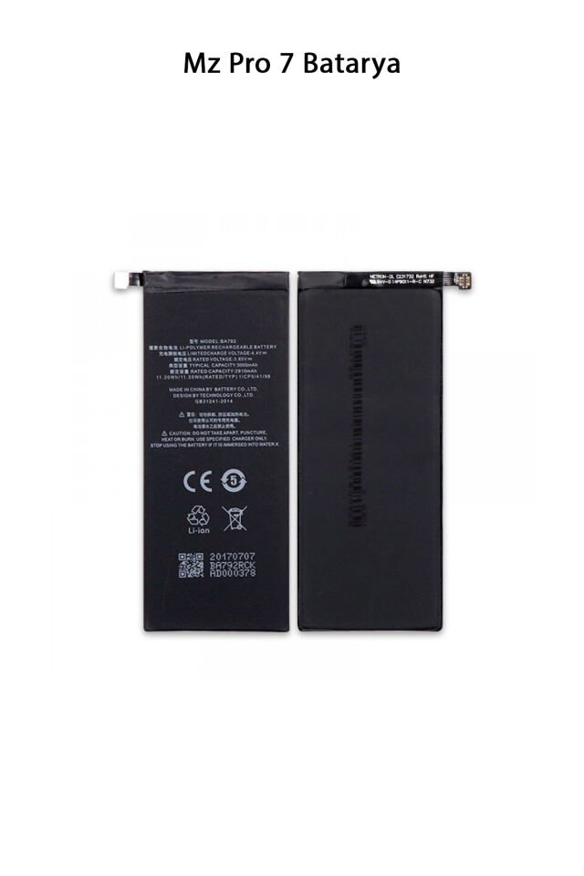 Meizu Pro 7 Telefonlarla Uyumlu Batarya 3000 mAh