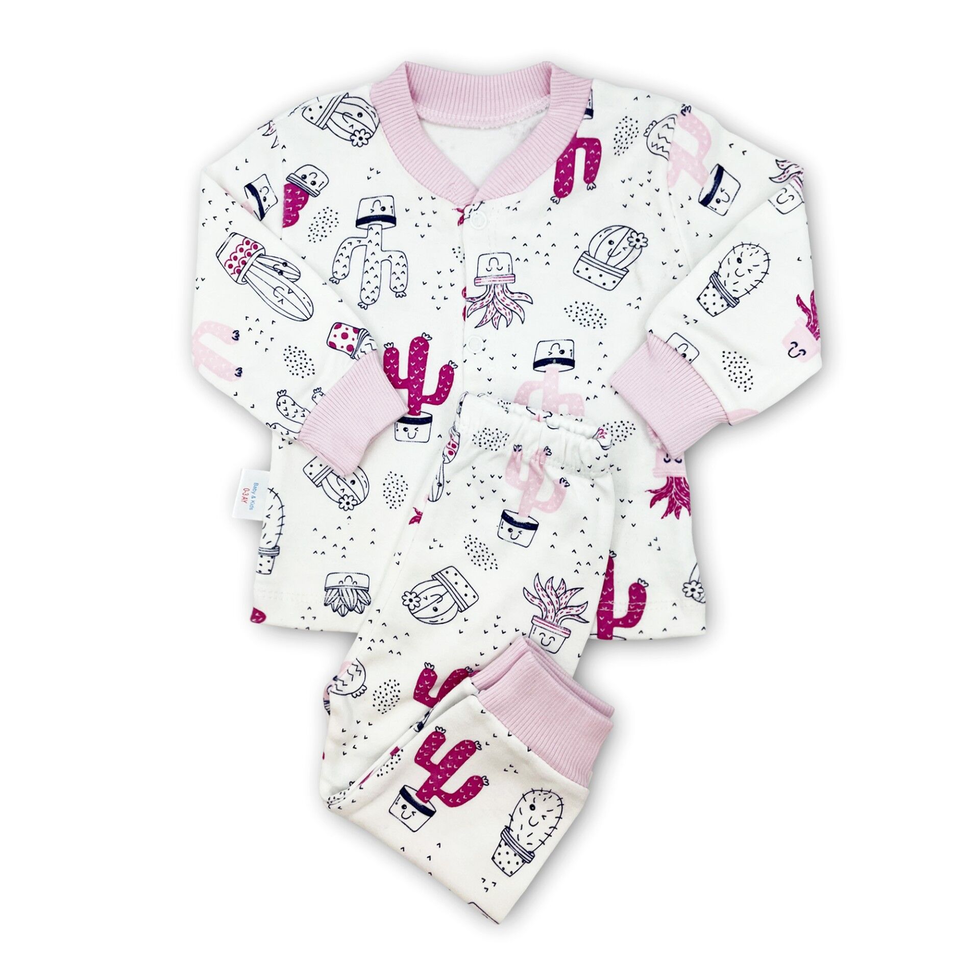 Sema Baby Sleeper Cactus Bebek Pijama Takımı 6-9 Ay - Pembe