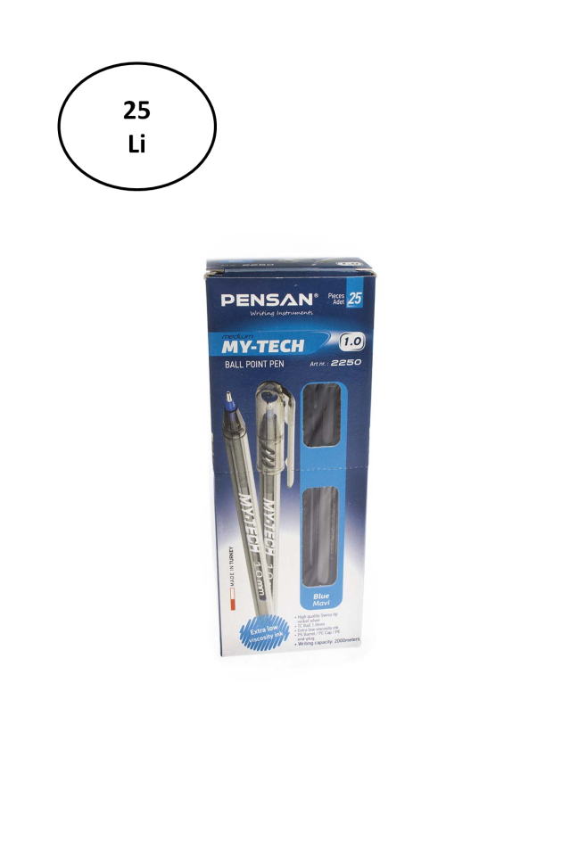 Pensan My-Tech Tükenmez Kalem Mavi 1.0 Mm 25'li