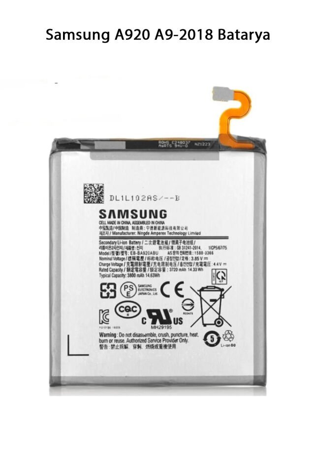 Samsung A920 A9-2018 Telefonlarla Uyumlu Batarya 3800 mAh