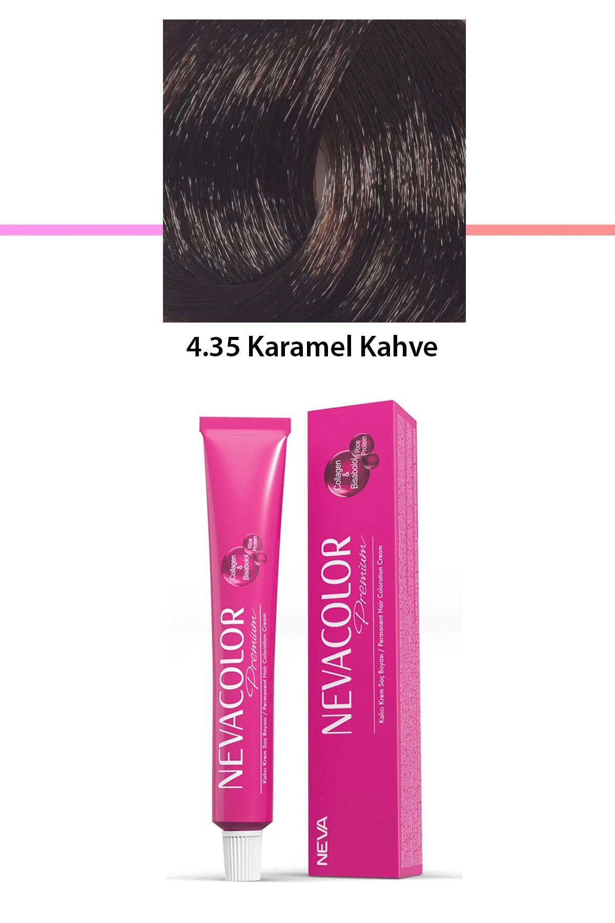 Premium 4.35 Karamel Kahve - Kalıcı Krem Saç Boyası 50 g Tüp