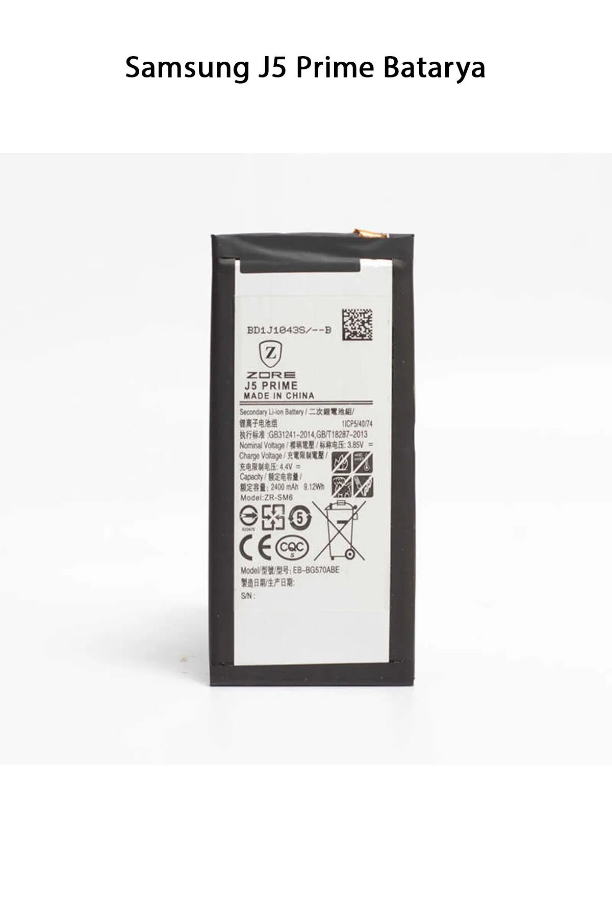 Samsung Galaxy J5 Prime Telefonlarla Uyumlu Batarya 2400 mAh