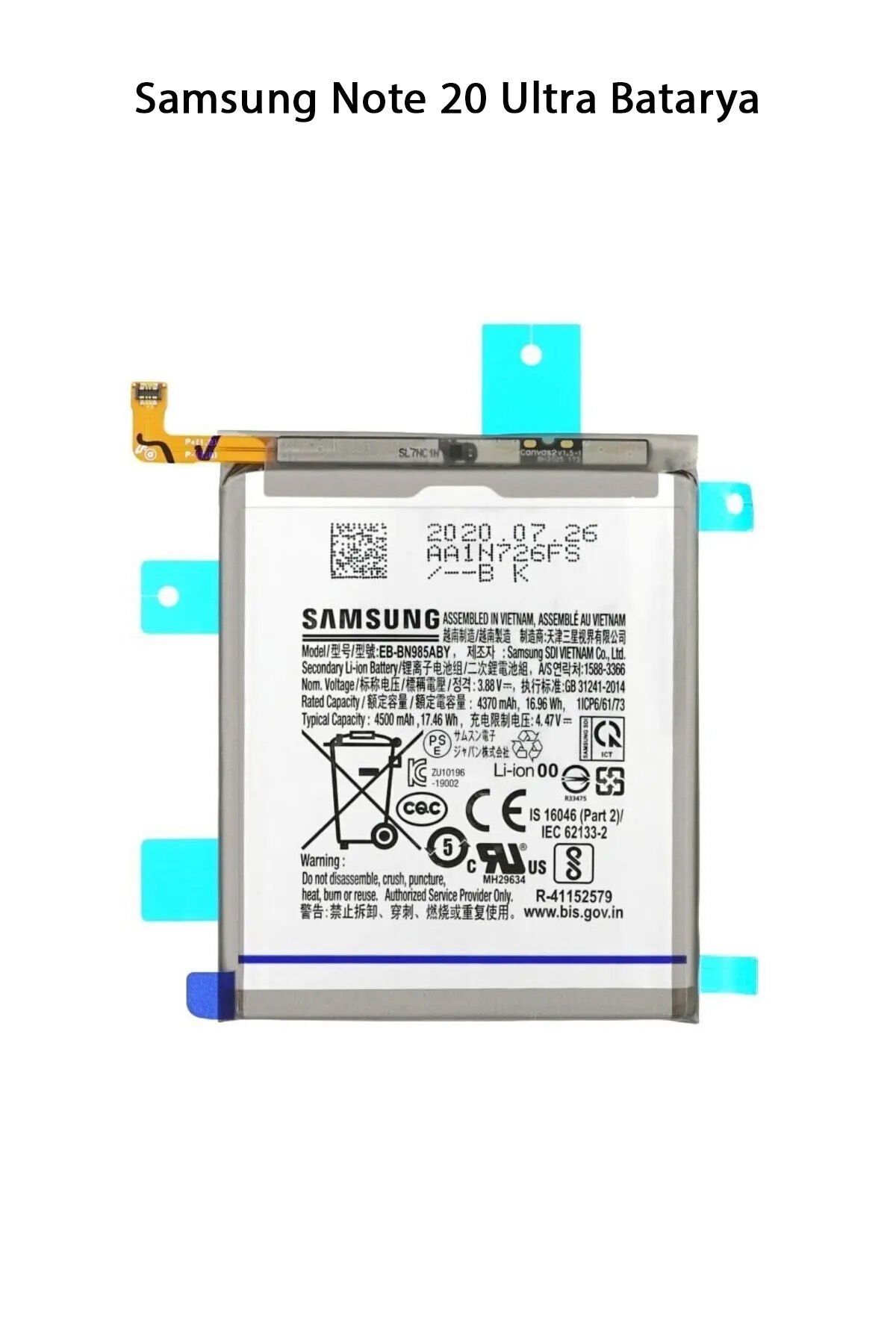 Samsung Note 20 Ultra Telefonlarla Uyumlu Batarya 4500 mAh