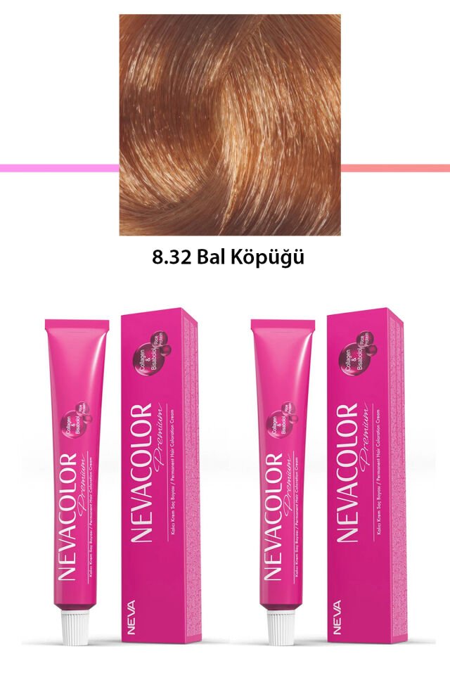 2 li Set Premium 8.32 Bal Köpüğü - Kalıcı Krem Saç Boyası 2 X 50 g Tüp