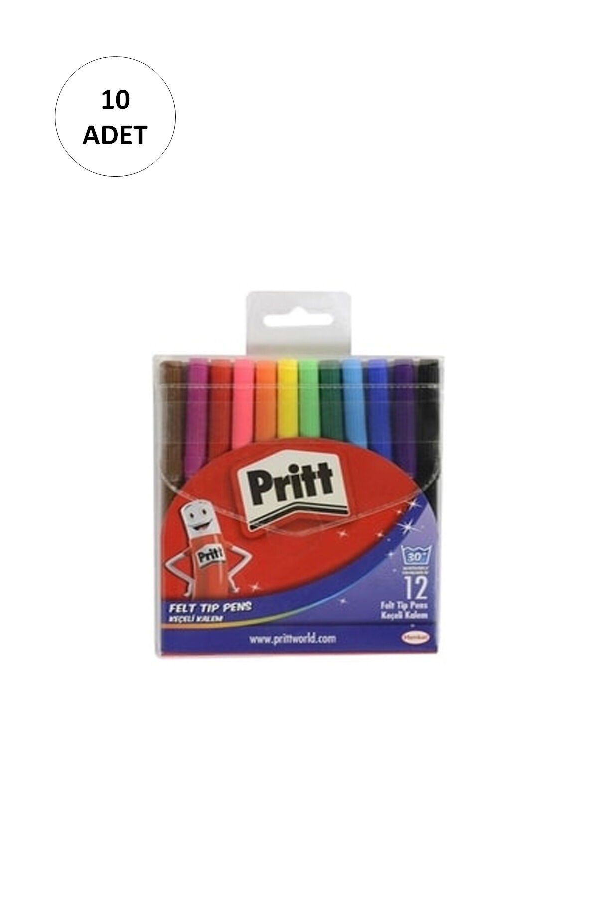 10 adet Pritt Keçeli Kalem - 12 Renk