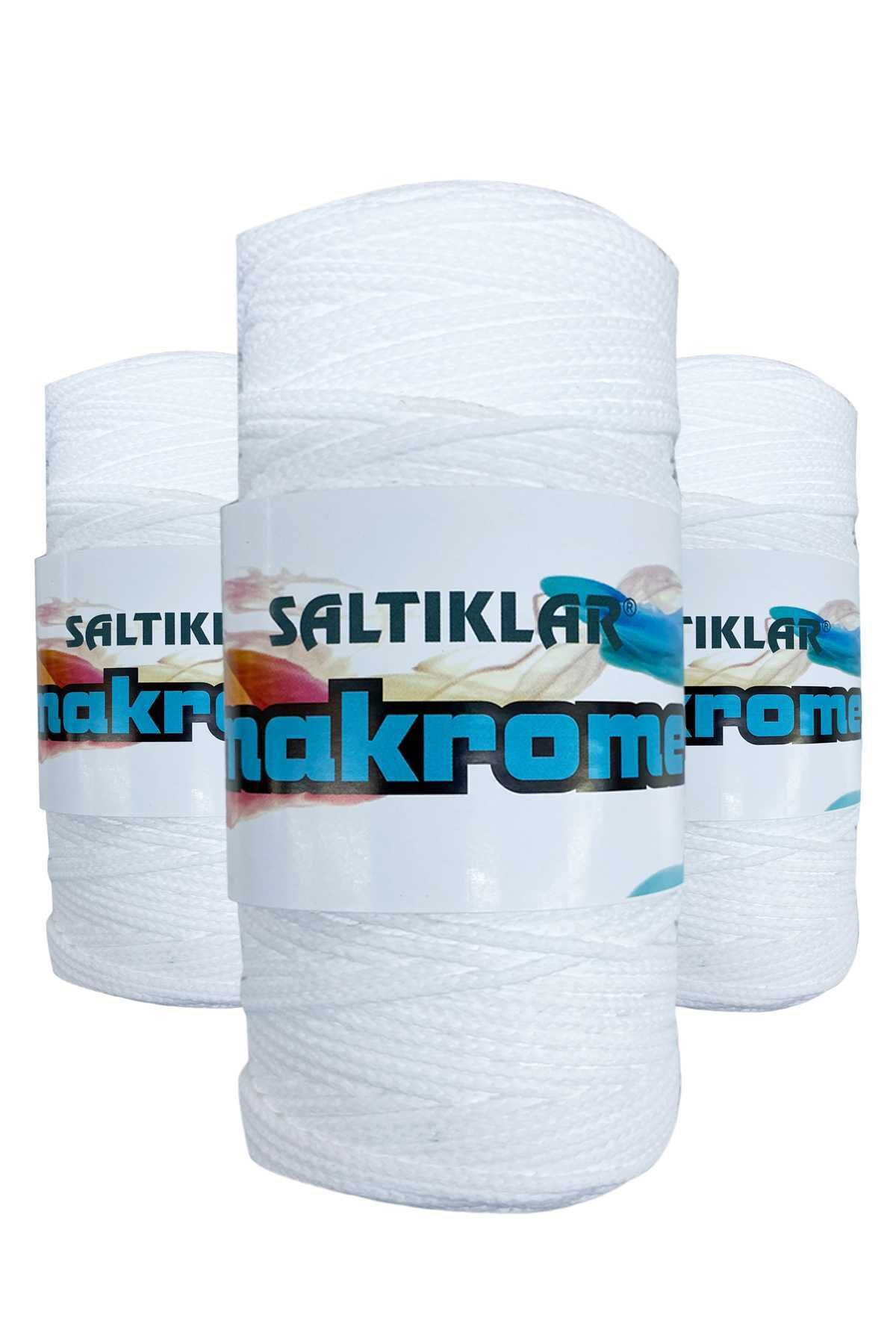 3 Adet Polyester Makrome İpi 10 Kar Beyaz 100 gr