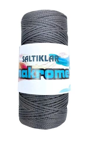 1 Adet Polyester Makrome İpi 420 Koyu Gri 100 gr