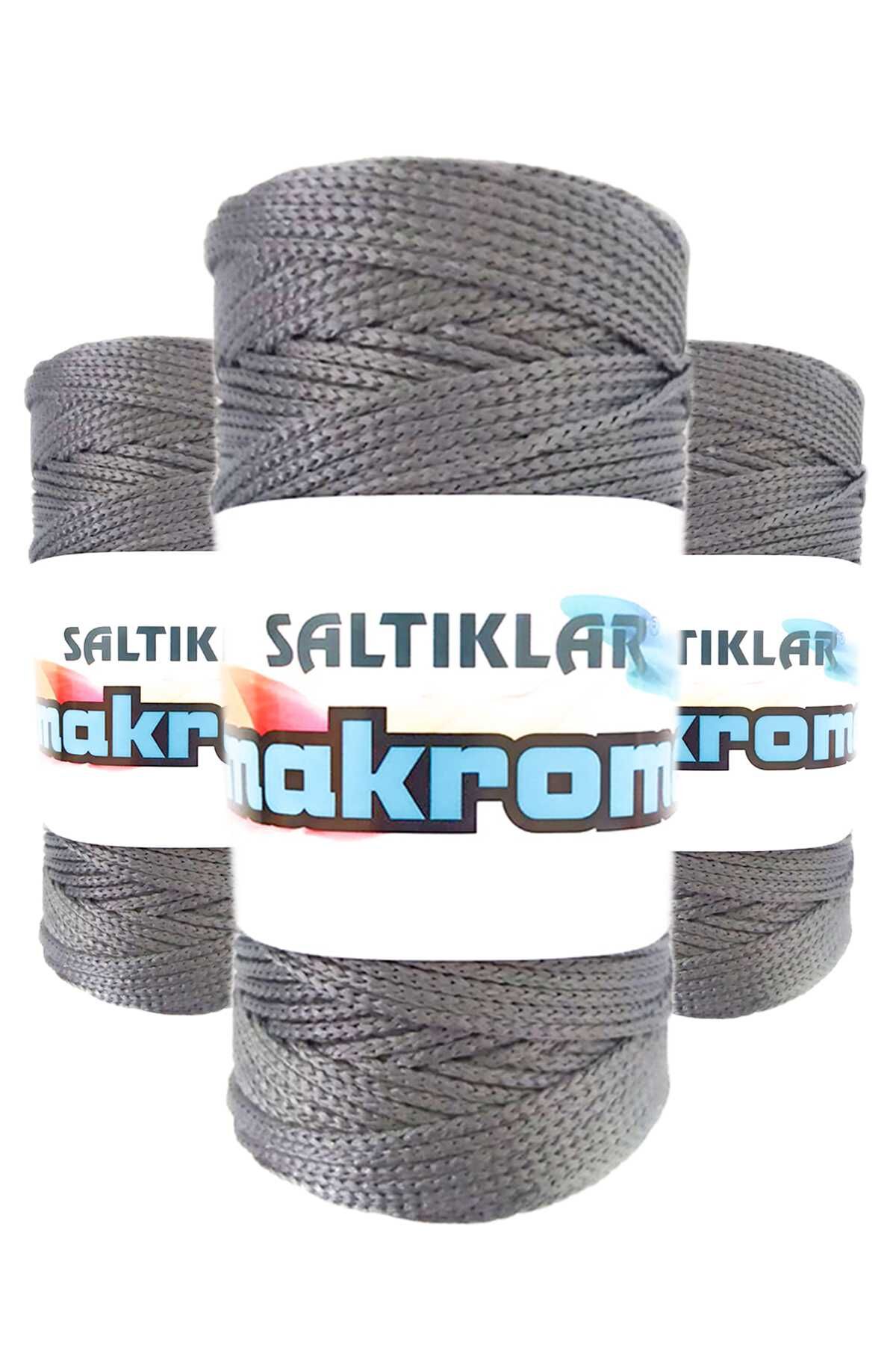 3 Adet Polyester Makrome İpi 423 Gri 100 gr