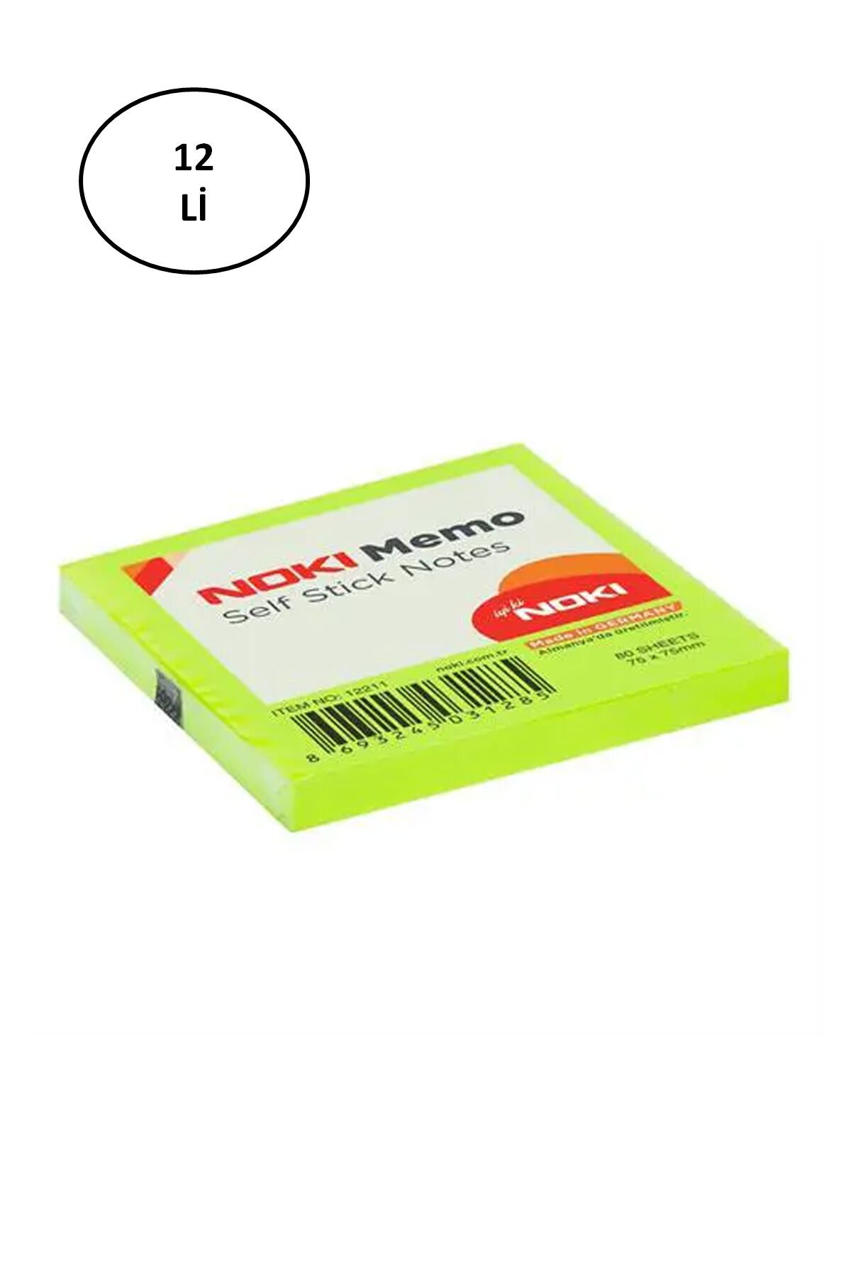 Noki Memo 12211 Yapışkanlı Not Kağıdı 75 x 75 mm 80 Yaprak