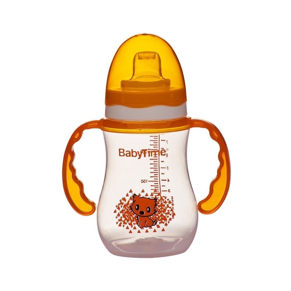 Baby Time Damla Akıtmaz Kulplu Turuncu Bardak - 250ml