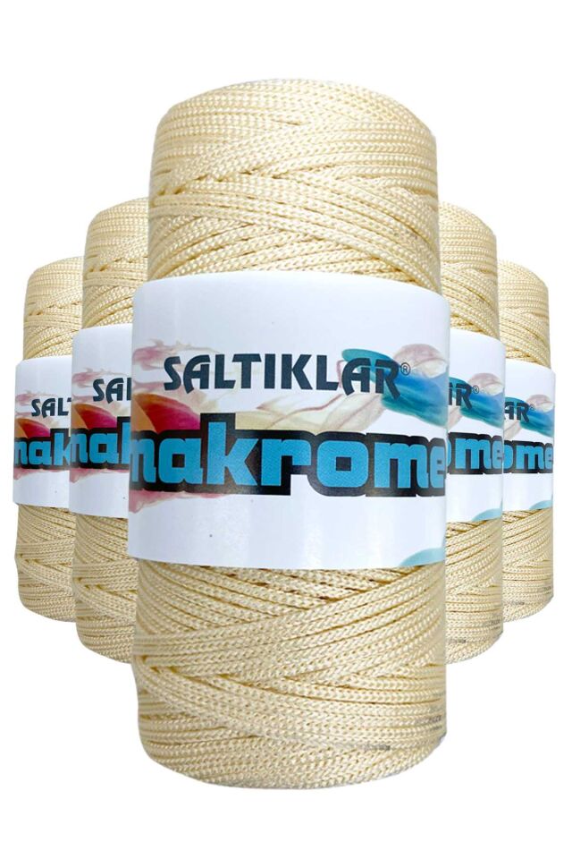 5 Adet Polyester Makrome İpi 270 Krem 100 gr